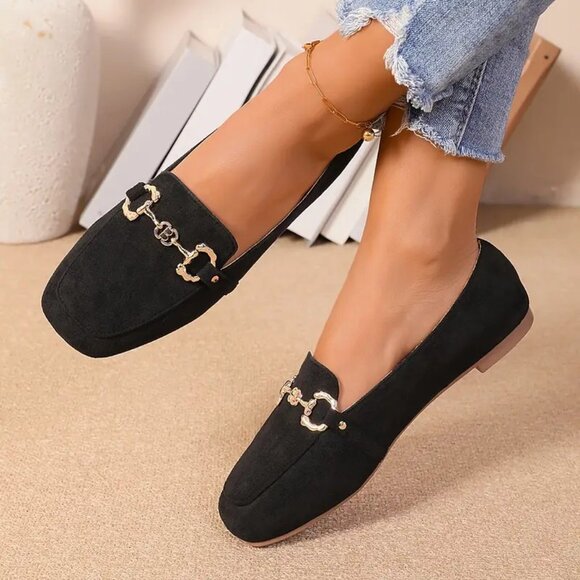 NWOB | Driving Moccasins / Ballerina Flats | Black  Vegan  8.5 - Picture 2 of 4